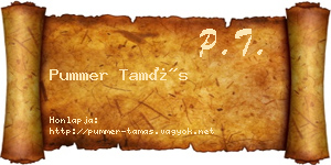 Pummer Tamás névjegykártya